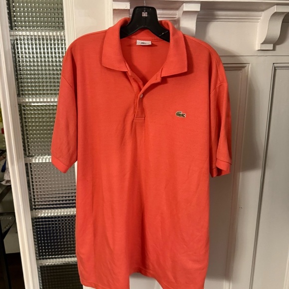 Lacoste Mens Polo Shirt Coral Sz 7 XL  Short Sleeve Gator Logo - Picture 8 of 8
